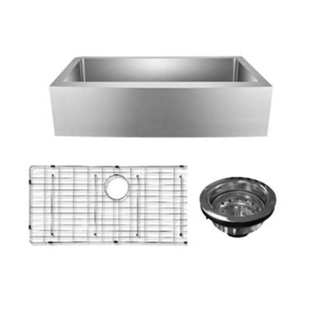 Amanda 27'' GOLD SS Curved Sink w/GOLD Wiregrid & Strainer