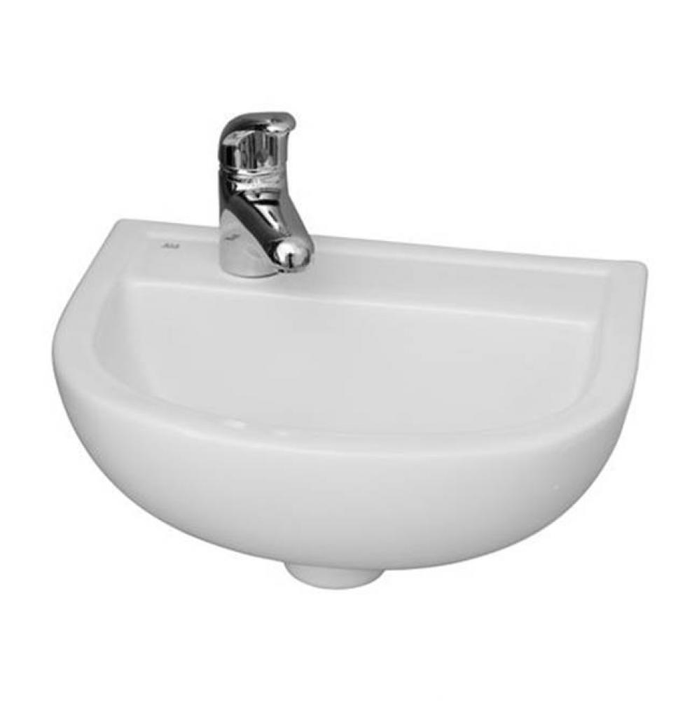 Compact 380 Wall Hung BasinNo hole - White