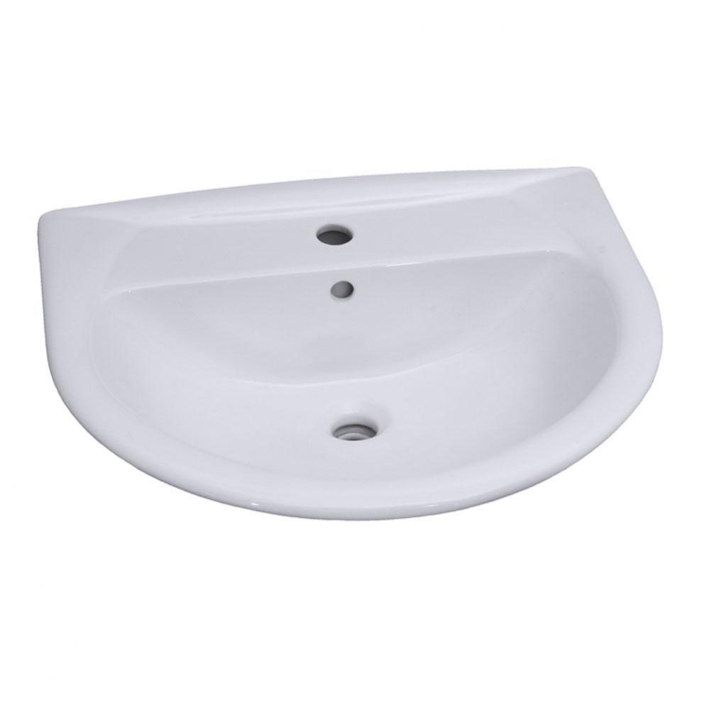 Karla 650 Ped Lav Basin 1 Hole, White