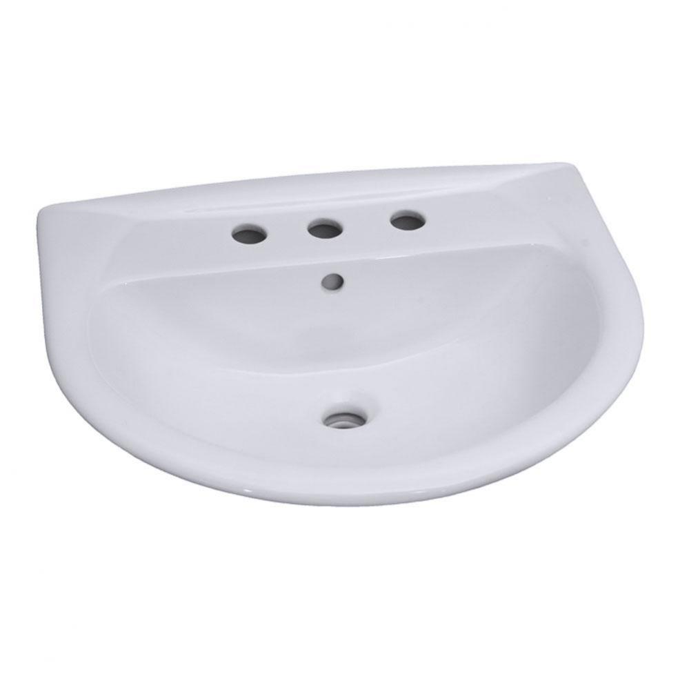 Karla 550 Ped Lav Basin 8'' cc, White