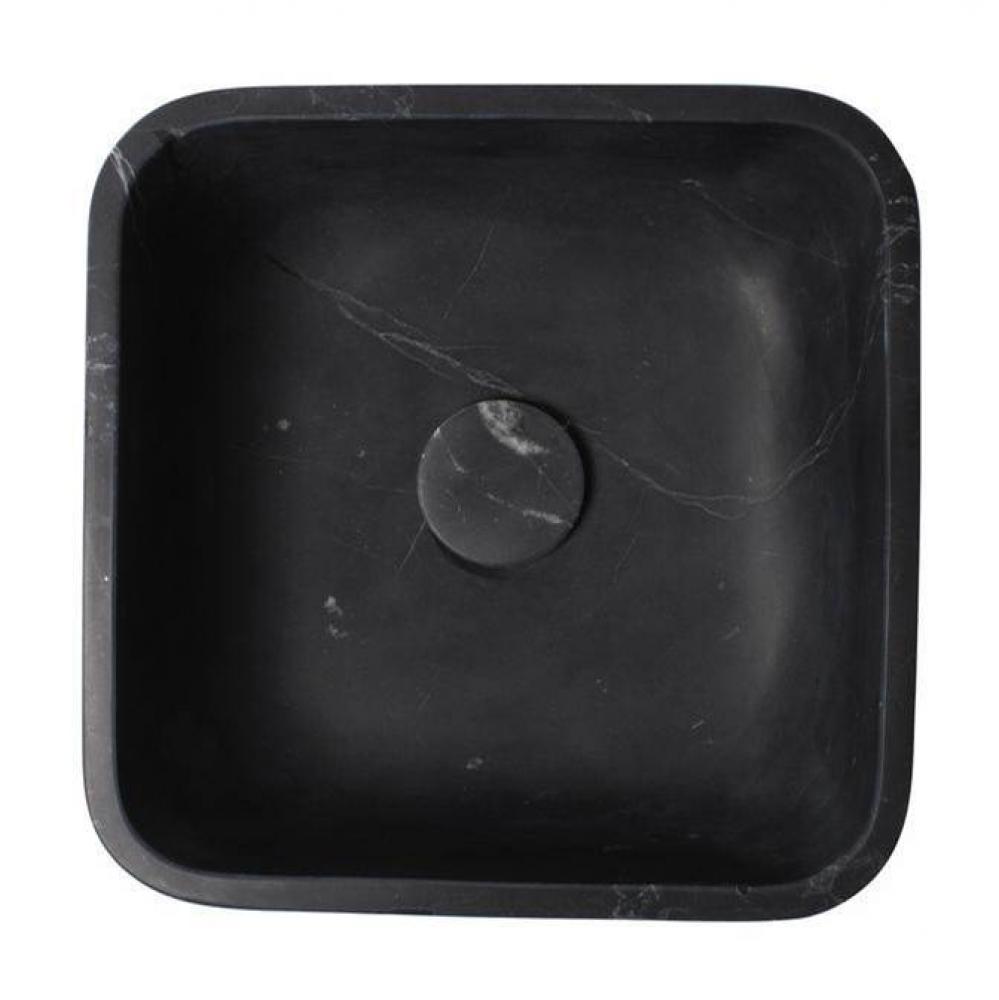 Maxton Square Sink, 15-3/4'' Honed Black Forest Marble