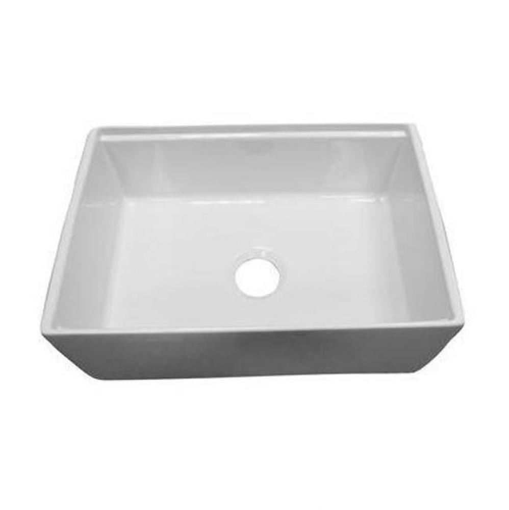 Crofton 30'' Single Bowl Sink w/Ledge,Plain Front White