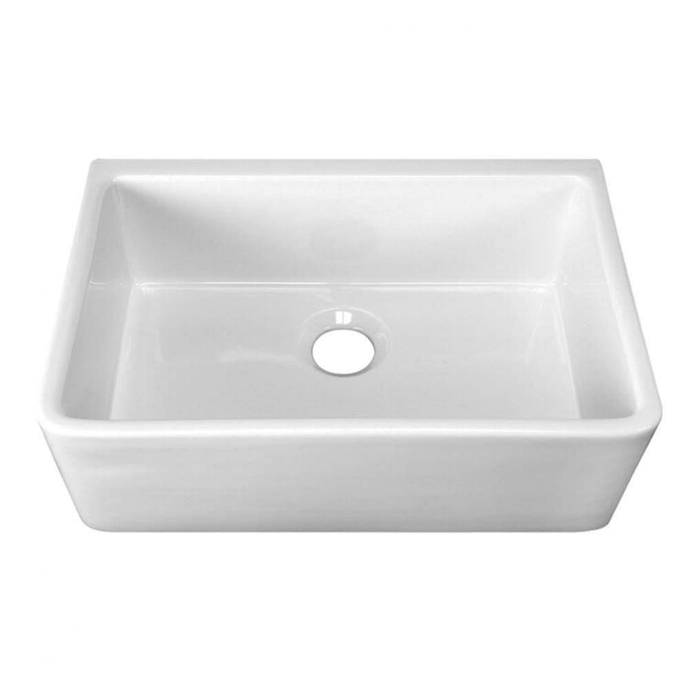 Delia 30'' Apron Front Sink Center Drain, WH