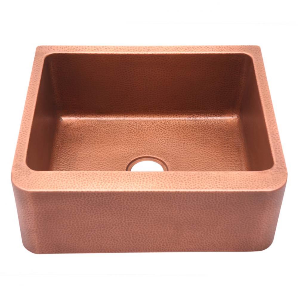 Avena 25'' Hammered Single Bowl Copper Apron Front Sink-AC