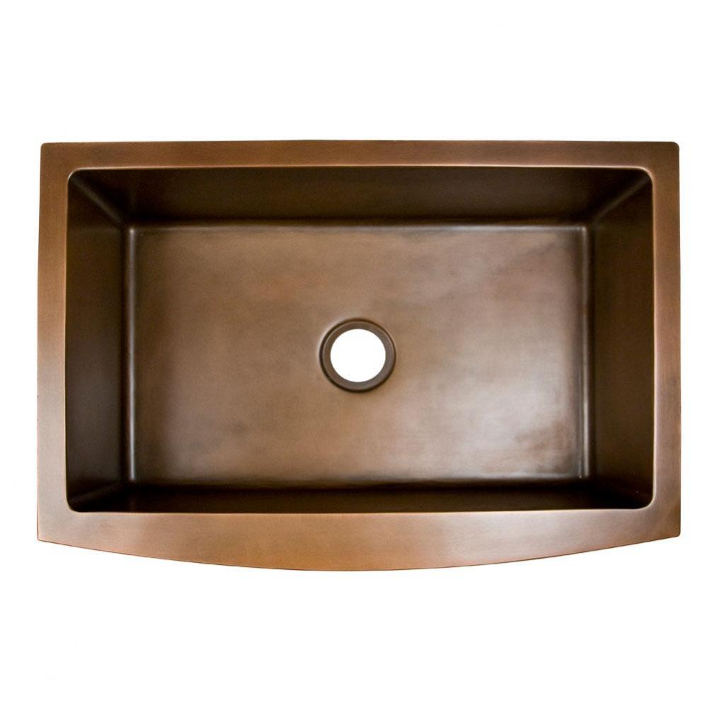 Emelina 33'' Single Bowl Curved Front Copper Apron Front Sink-SAC