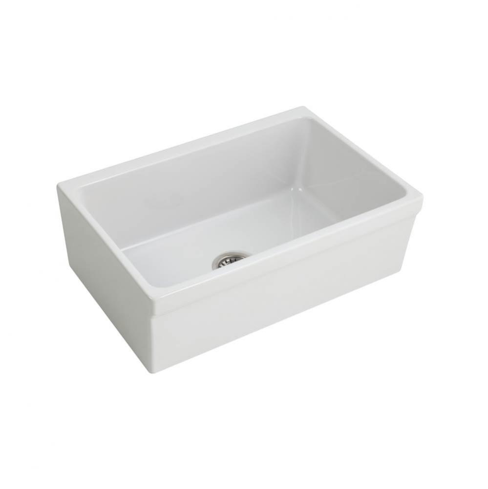 Gannon 30'' Single Bowl Fireclay Apron Front Sink-White