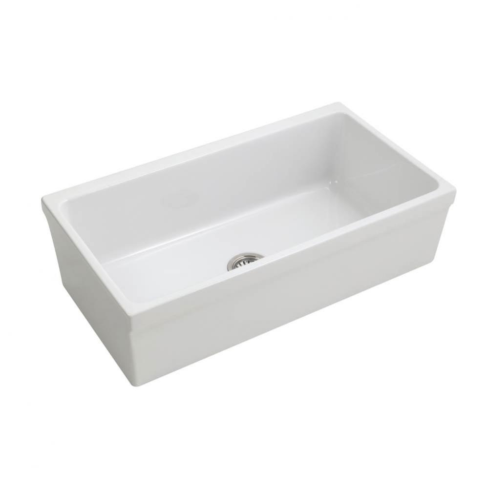 Hinton 36'' Single Bowl Fireclay Apron Front Sink