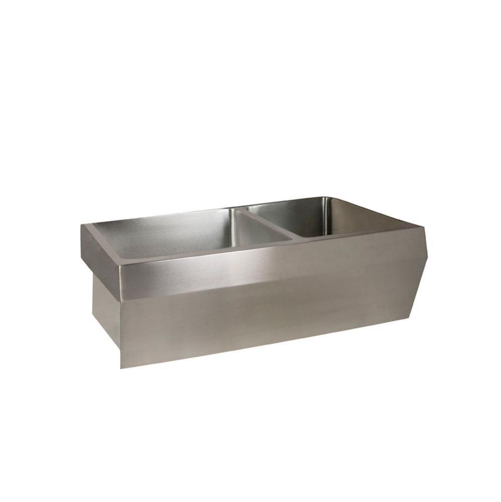 Corazon 33'' Stainless Steel 60/40 Dbl Bowl Apron Front Sink