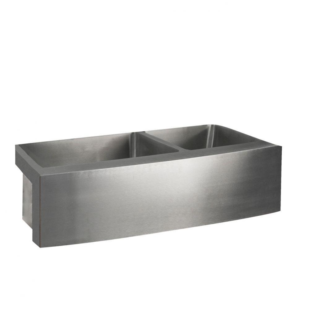 Damita 42'' Stainless Steel 60/40 Dbl Bowl Apron Front Sink