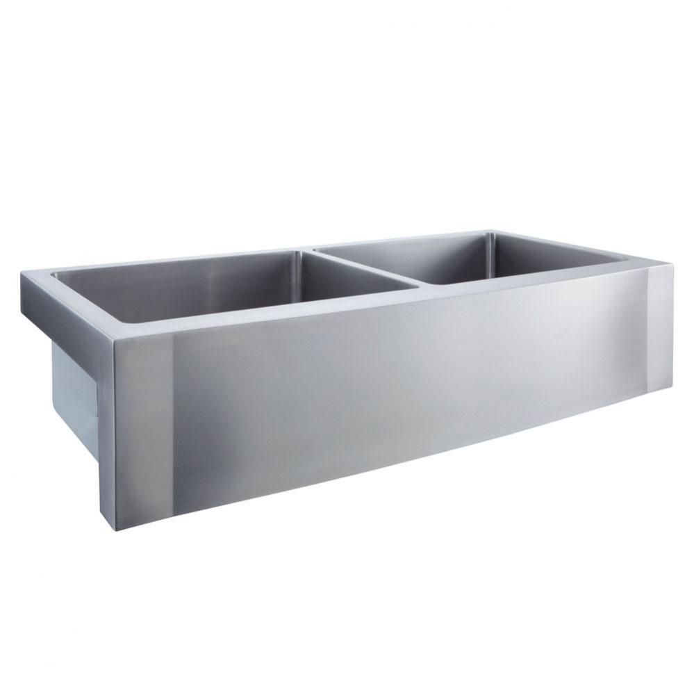 Dominic 42'' Stainless Steel Dbl Bowl Bevelled Apron Front Sink