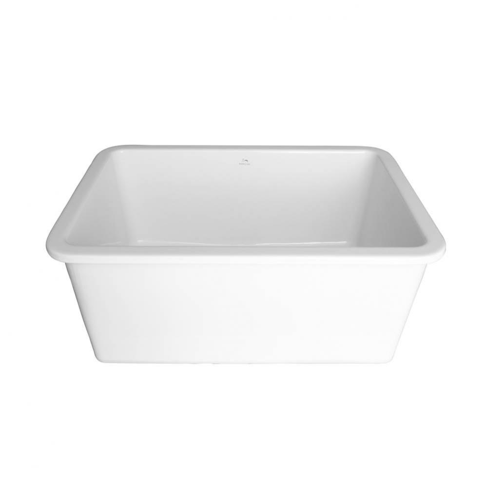 Orabella Fireclay, Single Bowl Undermount, Kitchen Sink,White