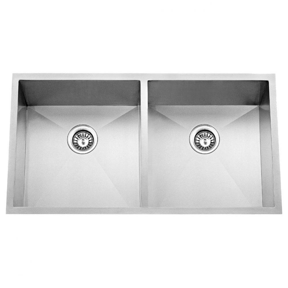 Jenessa 33'' SS 50/50 Double Bowl Undermount Sink