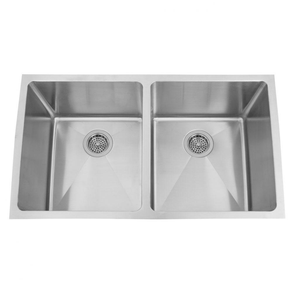 Geraldine 32'' SS Deep 50/50 Double Bowl Undermount Sink