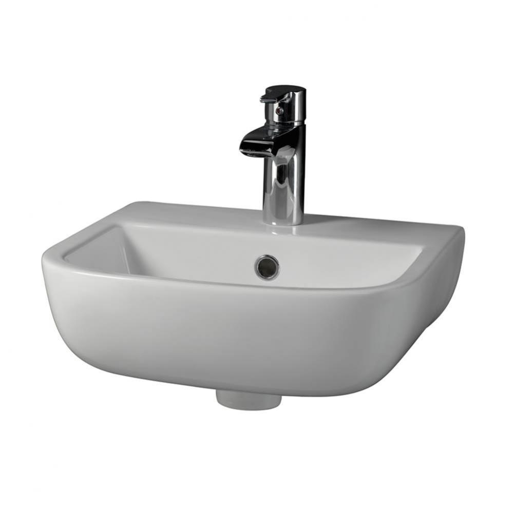 Series 600 SMALL Wall-Hung Basin 15-3/4'', 1-Hole, White