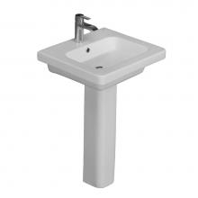 Barclay 3-1061WH - Resort 500 Pedestal Lavatory, White-1 hole