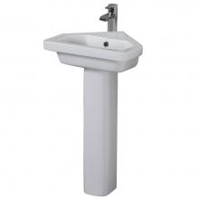 Barclay B/3-1091WH - Resort Corner Basin only, White-1 hole