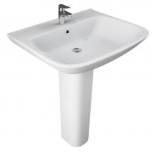 Barclay 3-1121WH - Eden 650 Pedestal Lavatory 1-Hole, White