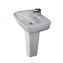 Barclay 3-151WH - Elena 600 Pedestal Lavatory 1-Hole, White