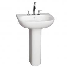 Barclay 3-2028WH - Tonique 450 Pedestal Lavatory, White-8'' Widespread