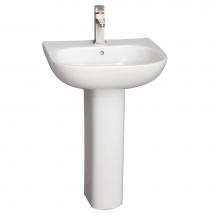 Barclay 3-2031WH - Tonique 550 Pedestal Lavatory, White-1 hole