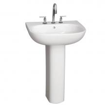 Barclay 3-2038WH - Tonique 550 Pedestal Lavatory, White-8'' Widespread