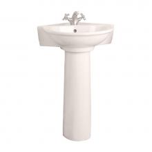 Barclay 3-221BQ - Evolution Corner Pedestal Lavatory, One-Hole, Bisque