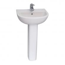 Barclay 3-541WH - Compact 500 Pedestal Lavatory 1-Hole, White