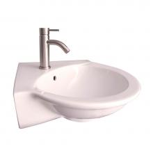 Barclay 4-238BQ - Evolution Corner Wall HungBasin, 8'' WS, Bisque