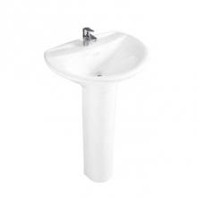 Barclay 3-134WH - Venice 650 Pedestal Lavatory4'' Centerset, White