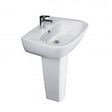 Barclay 3-158WH - Elena 600 Pedestal Lavatory 8'' Widespread, White