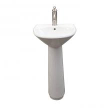 Barclay 3-3031WH - Gair Pedestal Lavatory 1 Faucet Hole,White