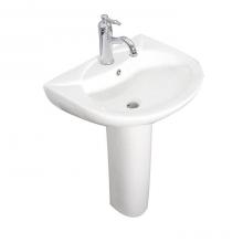 Barclay 3-9154WH - Banks Pedestal for 4'' cc Faucet Holes, Overflow, White