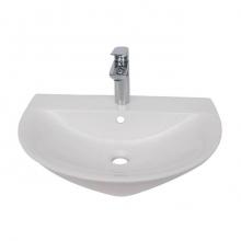 Barclay 4-1241WH - Morning 600 Wall Hung Basin, 1-Facuet Hole, White