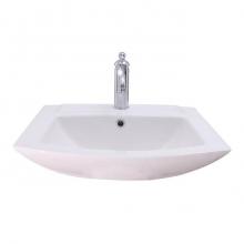 Barclay 4-1461WH - Burke Basin Only with 1 Hole, Overflow, White