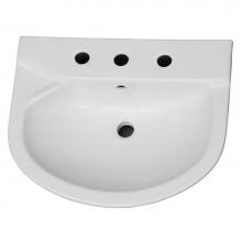 Barclay B/3-438WH - Anabel 630 Ped Lav Basin 8'' Widespread, White