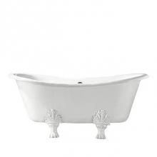 Barclay CTDS7H66-WH-PB - Markus 66'' CI Dbl Slipper Tub,White,7'' Deck Holes, PB Feet