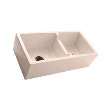 Barclay FSDB1556-BQ - Maura 36'' Double Bowl Low-Divide Farmer Sink, Bisque