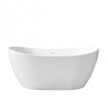 Barclay RTDSN56-OF-WH - Edison 56'' Resin FreestandingTub, White Matte, No Holes