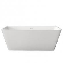 Barclay RTRECN59-WH - Romo 59'' Resin Rectangular TubWhite, No Holes