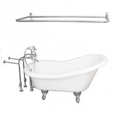 Barclay TKADTS67-WCP5 - Tub Kit 67'' AC Slipper,Filler,Shwr Rod,Supplies,Drain-Chrm