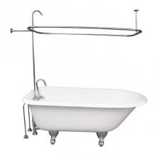 Barclay TKCTR60-CP1 - Tub Kit 60'' CI Roll Top, ShwrUnit, Supplies, Drain-Chrome