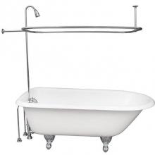 Barclay TKCTR60-CP3 - Tub Kit 60'' CI Roll Top, ShwrUnit, Supplies, Drain-Chrome