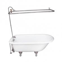 Barclay TKCTR60-CP4 - Tub Kit 60'' CI Roll Top, ShwrUnit, Supplies, Drain-Chrome