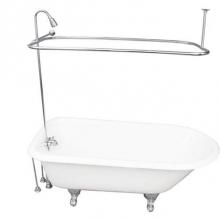 Barclay TKCTR60-CP5 - Tub Kit 60'' CI Roll Top, ShwrUnit, Supplies, Drain-Chrome