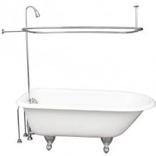 Barclay TKCTR67-CP3 - Tub Kit 67'' CI Roll Top, ShwrUnit, Supplies, Drain-Chrome