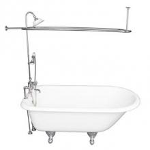 Barclay TKCTR7H60-CP3 - Tub Kit 60'' CI Roll Top, ShwrUnit, Supplies, Drain-Chrome