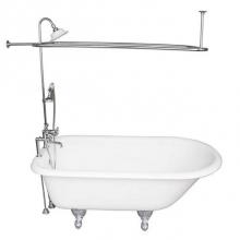 Barclay TKCTR7H60-CP4 - Tub Kit 60'' CI Roll Top, ShwrUnit, Supplies, Drain-Chrome