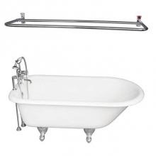 Barclay TKCTR7H60-CP5 - Tub Kit 60'' CI Roll Top, ShwrUnit, Supplies, Drain-Chrome