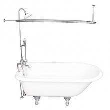 Barclay TKCTR7H67-CP3 - Tub Kit 67'' CI Roll Top, ShwrUnit, Supplies, Drain-Chrome