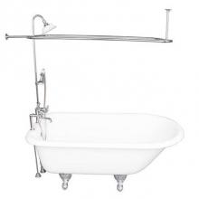 Barclay TKCTR7H67-CP4 - Tub Kit 67'' CI Roll Top, ShwrUnit, Supplies, Drain-Chrome